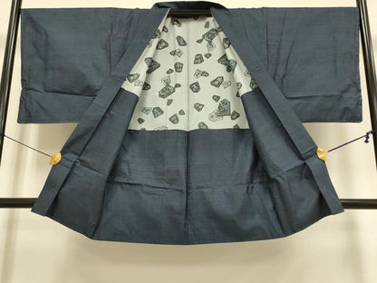 平和屋着物●男性　本場大島紬　アンサンブル　長羽織　100亀甲　総詰め　正絹　逸品　DABE9697du