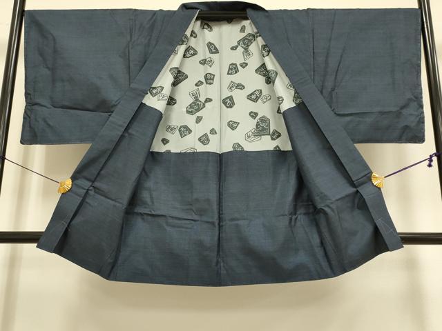 平和屋着物●男性　本場大島紬　アンサンブル　長羽織　100亀甲　総詰め　正絹　逸品　DABE9697du