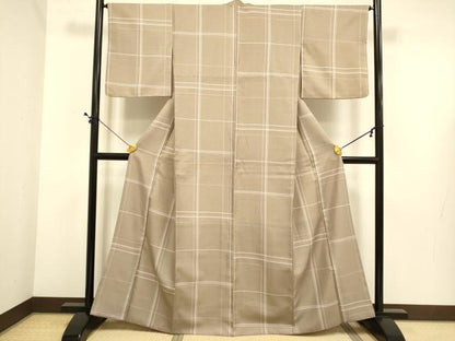 平和屋着物■小紋 格子柄 洗える着物 DABE9701du