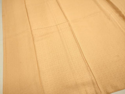 平和屋着物■上質な色無地 違い鷹の羽地紋 小麦色 正絹 逸品 DABE9706du