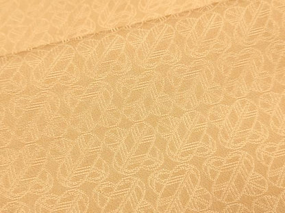 平和屋着物■上質な色無地 違い鷹の羽地紋 小麦色 正絹 逸品 DABE9706du