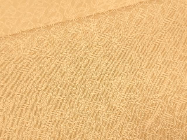 平和屋着物■上質な色無地 違い鷹の羽地紋 小麦色 正絹 逸品 DABE9706du