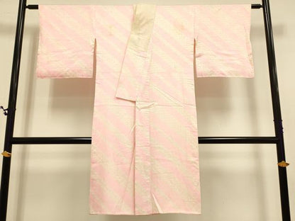 平和屋着物■長襦袢 袷 絞り 斜線文 正絹 逸品 DABE9707du
