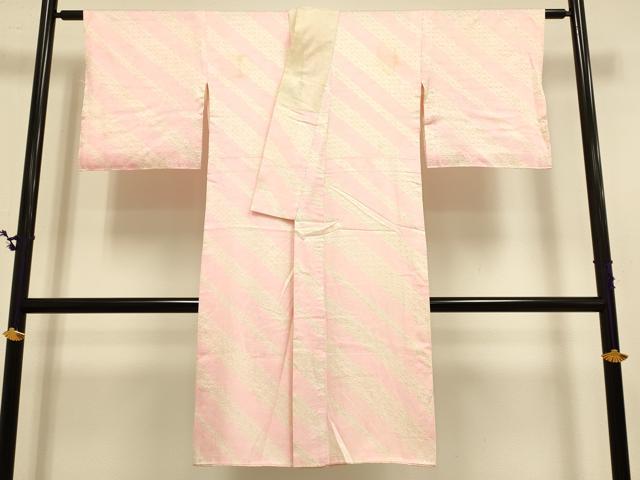 平和屋着物■長襦袢 袷 絞り 斜線文 正絹 逸品 DABE9707du