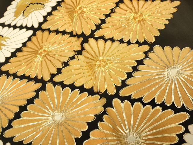 平和屋着物■豪華黒留袖 駒刺繍 花菱文 金彩 正絹 逸品 DABE9708du