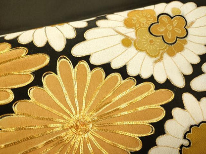平和屋着物■豪華黒留袖 駒刺繍 花菱文 金彩 正絹 逸品 DABE9708du