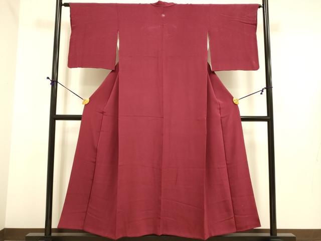 平和屋着物■上質な色無地 葡萄色 正絹 逸品 DABE9709du