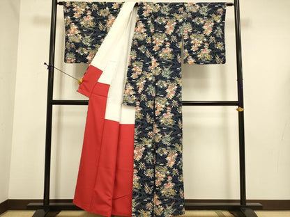 平和屋着物■上質な小紋 草花文 正絹 逸品 DABE9710du