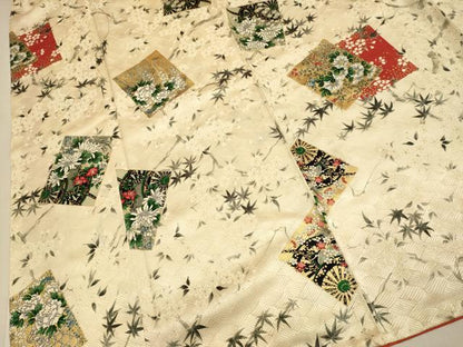 平和屋着物■上質な小紋 色紙花文 金彩 正絹 逸品 DABE9711du