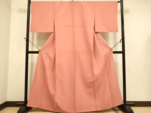 平和屋着物■色無地 浅緋色 洗える着物 DABE9712du