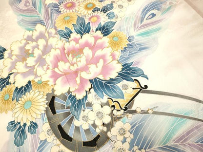 平和屋着物■訪問着 花車文 暈し染め 金彩 正絹 逸品 DABE9713du