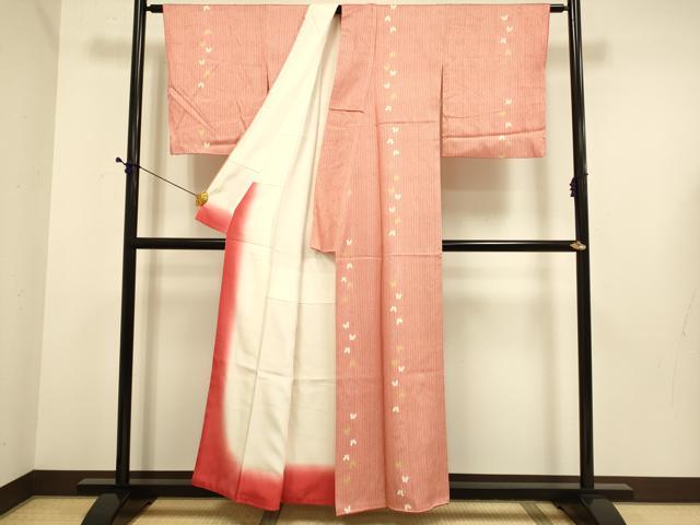 平和屋着物■上質な小紋 舞蝶間道 正絹 逸品 DABE9714du
