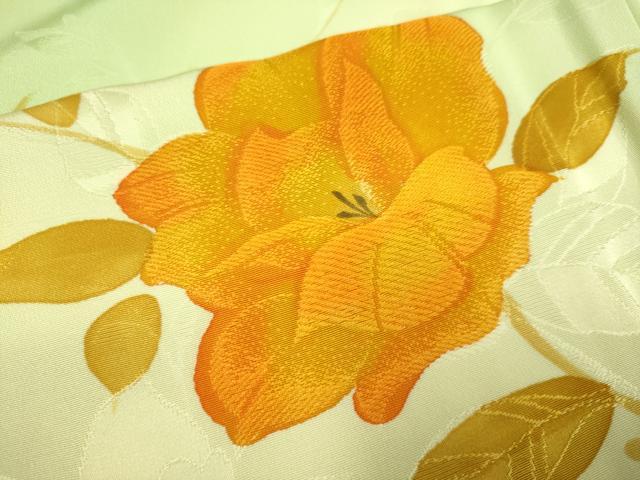 平和屋着物▼上質な小紋　薔薇　暈し染め　地紋起こし　正絹　逸品　DABE9716du
