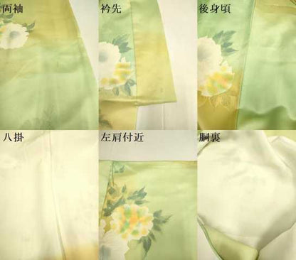 平和屋着物▼上質な小紋　菊文　暈し染め　地紋起こし　正絹　逸品　DABE9720du