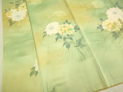 平和屋着物▼上質な小紋　菊文　暈し染め　地紋起こし　正絹　逸品　DABE9720du