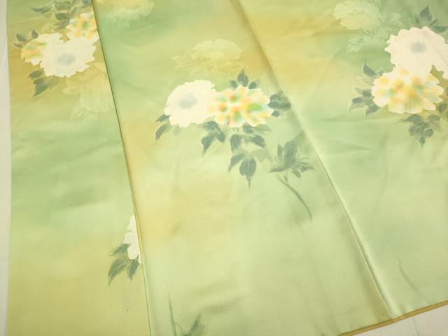 平和屋着物▼上質な小紋　菊文　暈し染め　地紋起こし　正絹　逸品　DABE9720du