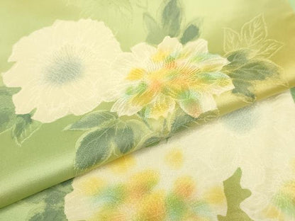 平和屋着物▼上質な小紋　菊文　暈し染め　地紋起こし　正絹　逸品　DABE9720du