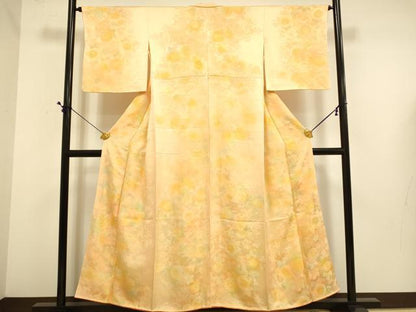 平和屋着物▼上質な小紋　草花文　暈し染め　地紋起こし　正絹　逸品　DABE9723du