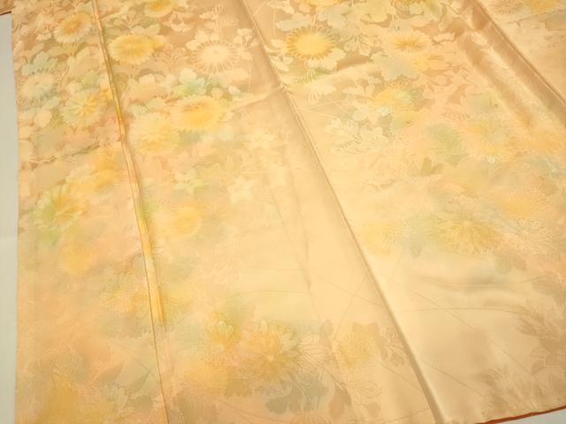 平和屋着物▼上質な小紋　草花文　暈し染め　地紋起こし　正絹　逸品　DABE9723du
