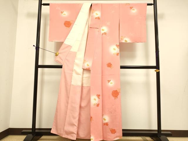 平和屋着物▼上質な小紋 草花文 暈し染め 地紋起こし 正絹 逸品 DABE9727du