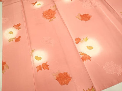 平和屋着物▼上質な小紋 草花文 暈し染め 地紋起こし 正絹 逸品 DABE9727du
