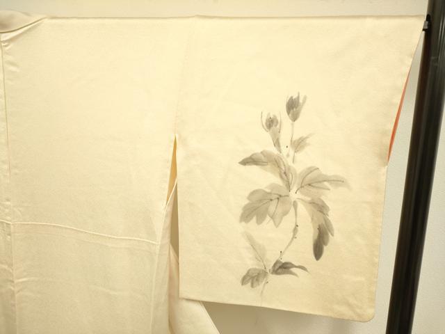 平和屋着物▼訪問着　手描き　草花文　正絹　逸品　DABE9737du