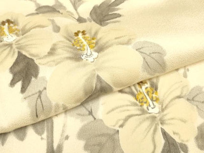 平和屋着物▼訪問着　手描き　草花文　正絹　逸品　DABE9737du