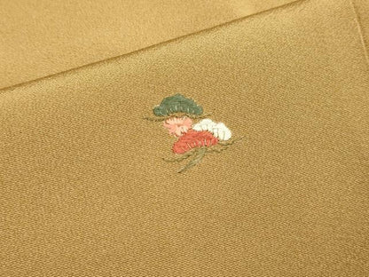 平和屋着物▼訪問着　総刺繍　梅松文　金糸　正絹　逸品　DABE9743du