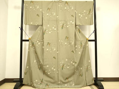 平和屋着物●小紋　折り鶴　梅　洗える着物　DABE9748du