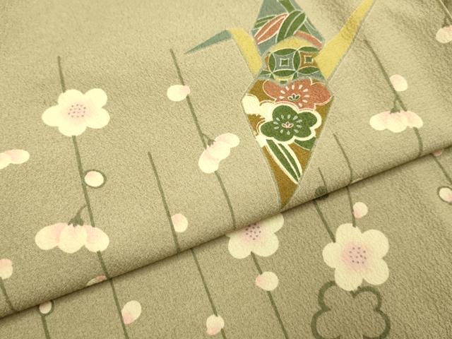 平和屋着物●小紋　折り鶴　梅　洗える着物　DABE9748du