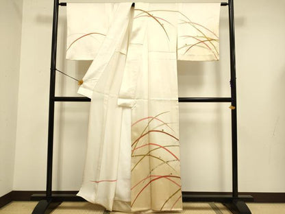 平和屋着物▽訪問着　単衣　露芝文　暈し染め　金彩　正絹　逸品　DABE9750du