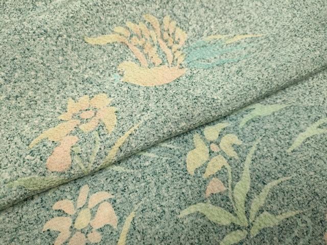 平和屋着物▽京友禅作家　木村勝美　訪問着　単衣　花鳥文　たたき染　鈴乃屋扱い　正絹　逸品　DABE9755du