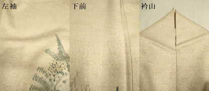 平和屋着物▽訪問着　単衣　手描き　風景文　正絹　逸品　DABE9766du