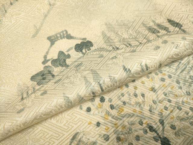 平和屋着物▽訪問着　単衣　手描き　風景文　正絹　逸品　DABE9766du