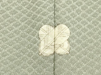 平和屋着物▽上質な色無地　単衣　茶道具地紋　豆がら茶色　正絹　逸品　DABE9767du