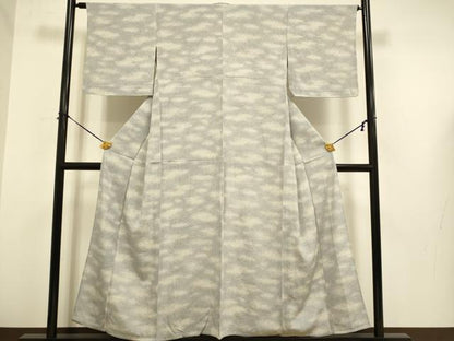 平和屋着物▽上質な小紋　単衣　立波文　正絹　逸品　DABE9771du