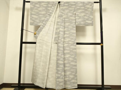 平和屋着物▽上質な小紋　単衣　立波文　正絹　逸品　DABE9771du