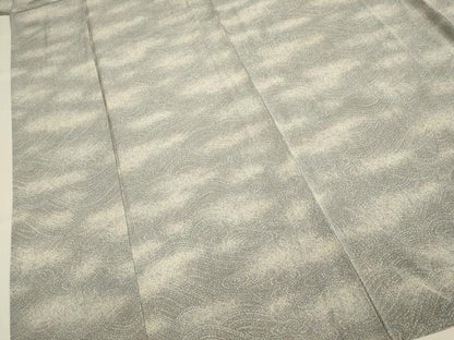 平和屋着物▽上質な小紋　単衣　立波文　正絹　逸品　DABE9771du