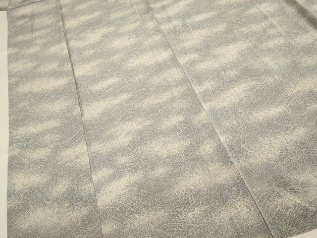 平和屋着物▽上質な小紋　単衣　立波文　正絹　逸品　DABE9771du