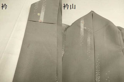 平和屋着物▽小紋　単衣　雪芝花文　洗える着物　DABE9778du