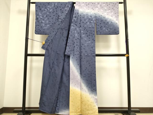 平和屋着物▽訪問着　単衣　舞桜地紋　暈し染め　洗える着物　DABE9779du