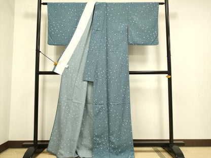 平和屋着物▽上質な小紋　単衣　舞花文　正絹　逸品　DABE9789du