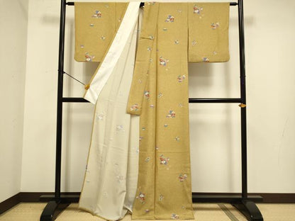 平和屋着物▽小紋　単衣　吉祥花文　洗える着物　DABE9790du