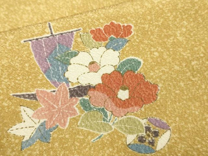 平和屋着物▽小紋　単衣　吉祥花文　洗える着物　DABE9790du