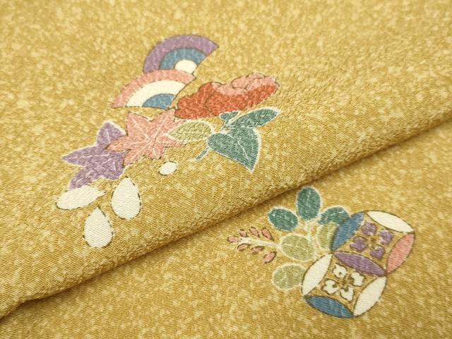 平和屋着物▽小紋　単衣　吉祥花文　洗える着物　DABE9790du