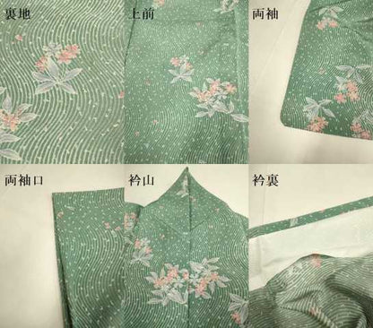 平和屋着物▽小紋　単衣　舞桜文　洗える着物　DABE9797du