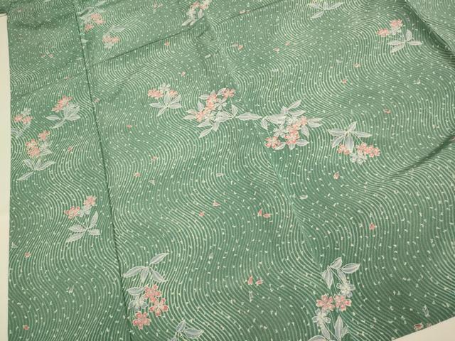 平和屋着物▽小紋　単衣　舞桜文　洗える着物　DABE9797du