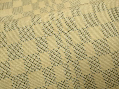 平和屋着物▽本場大島紬　単衣　9マルキ　市松文様　正絹　逸品　DABE9800du
