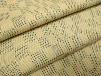 平和屋着物▽本場大島紬　単衣　9マルキ　市松文様　正絹　逸品　DABE9800du