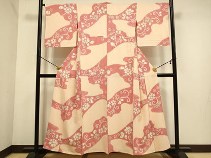 平和屋着物▽上質な小紋　単衣　絞り　辻が花　正絹　逸品　DABE9801du